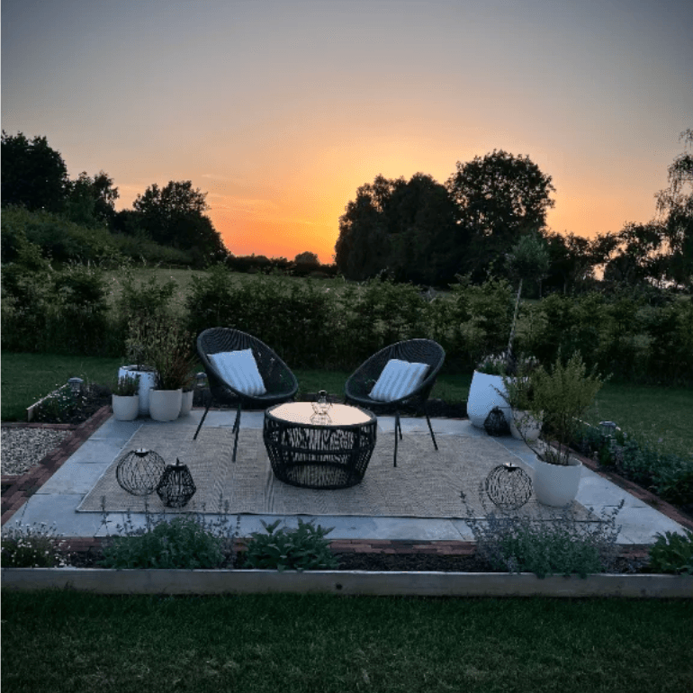 Sunset from the back garden at The Granary
